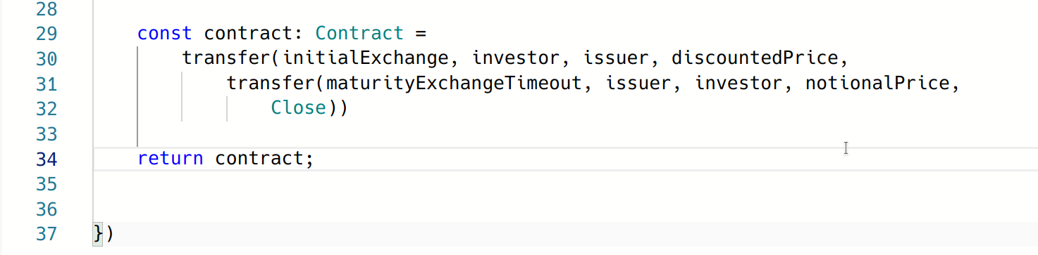 The value returned by ``return`` defines the contract.